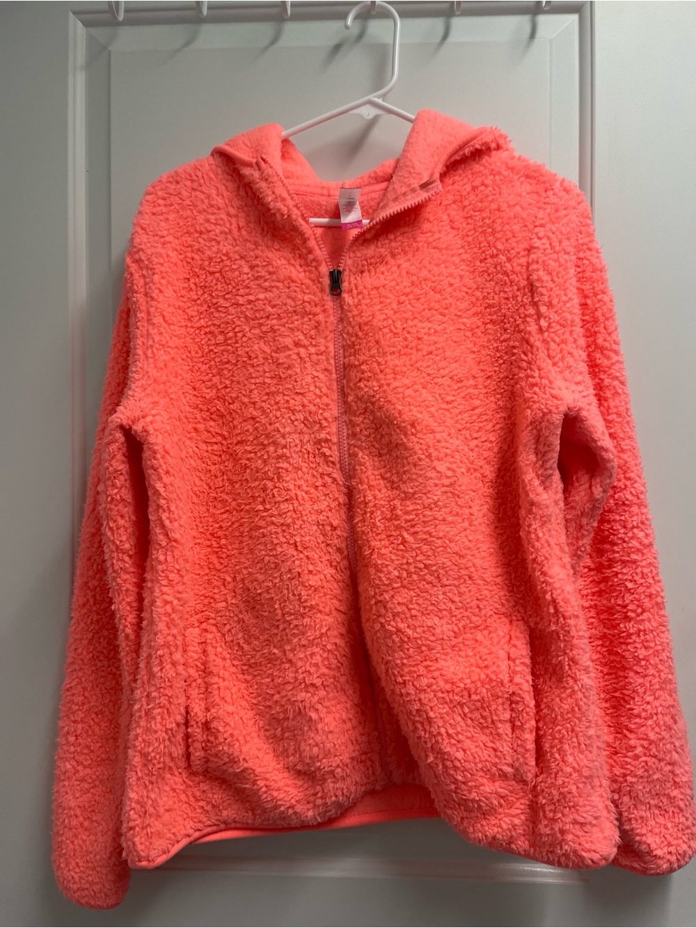 No Boundaries Coral Sherpa Zip-Up Hoodie